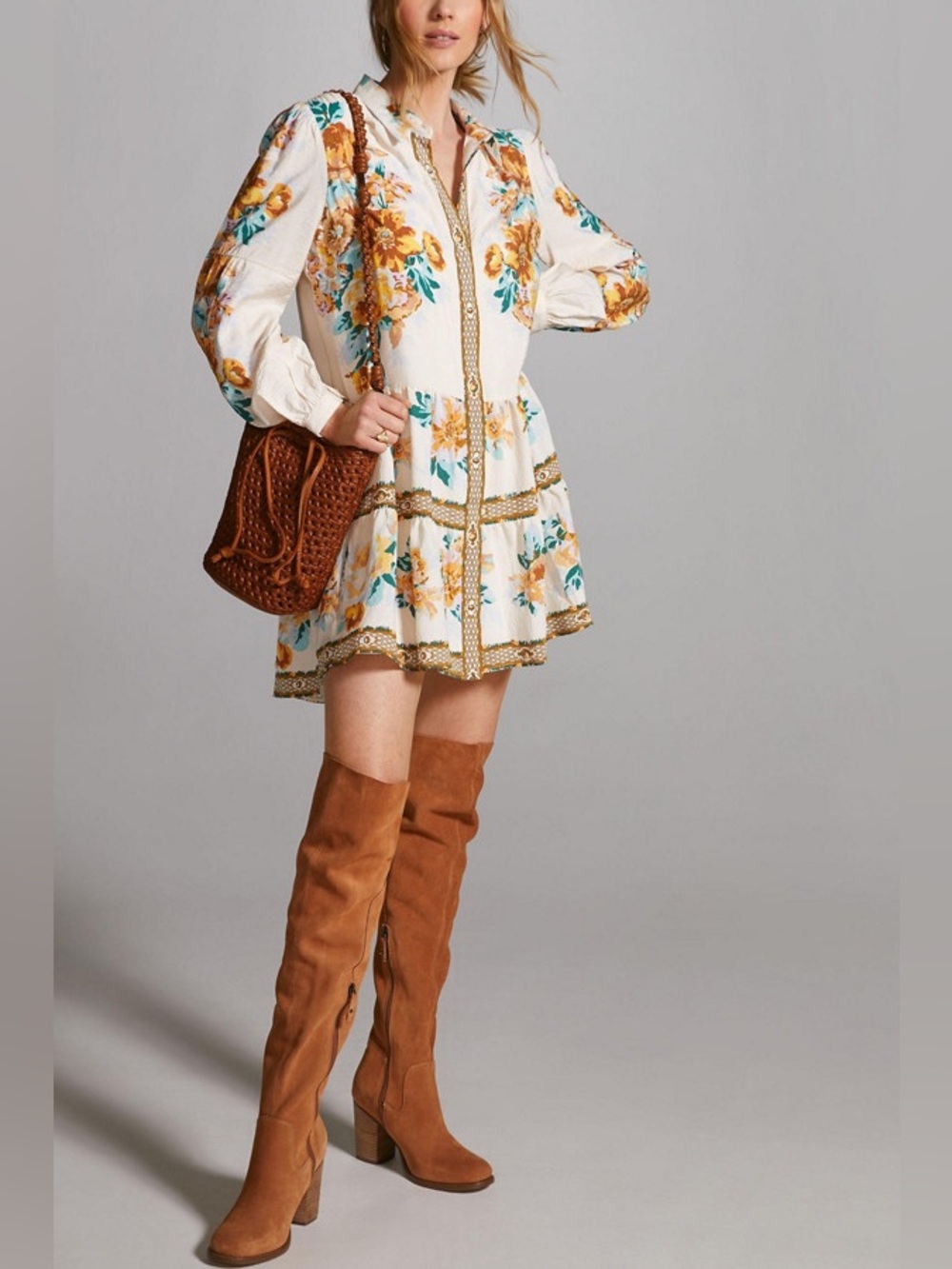 Anthropologie Panel Print Mini Shirtdress